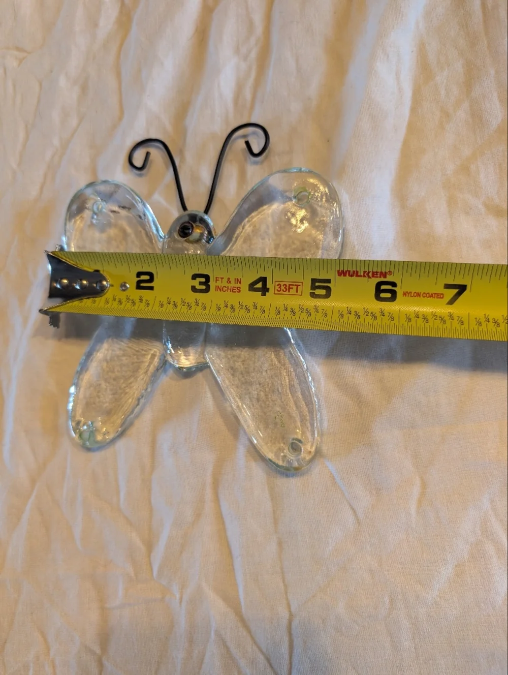 2/30$ Vintage Clear Glass Butterfly Wall Decor with Black Wire Antennae - Picture 4 of 5